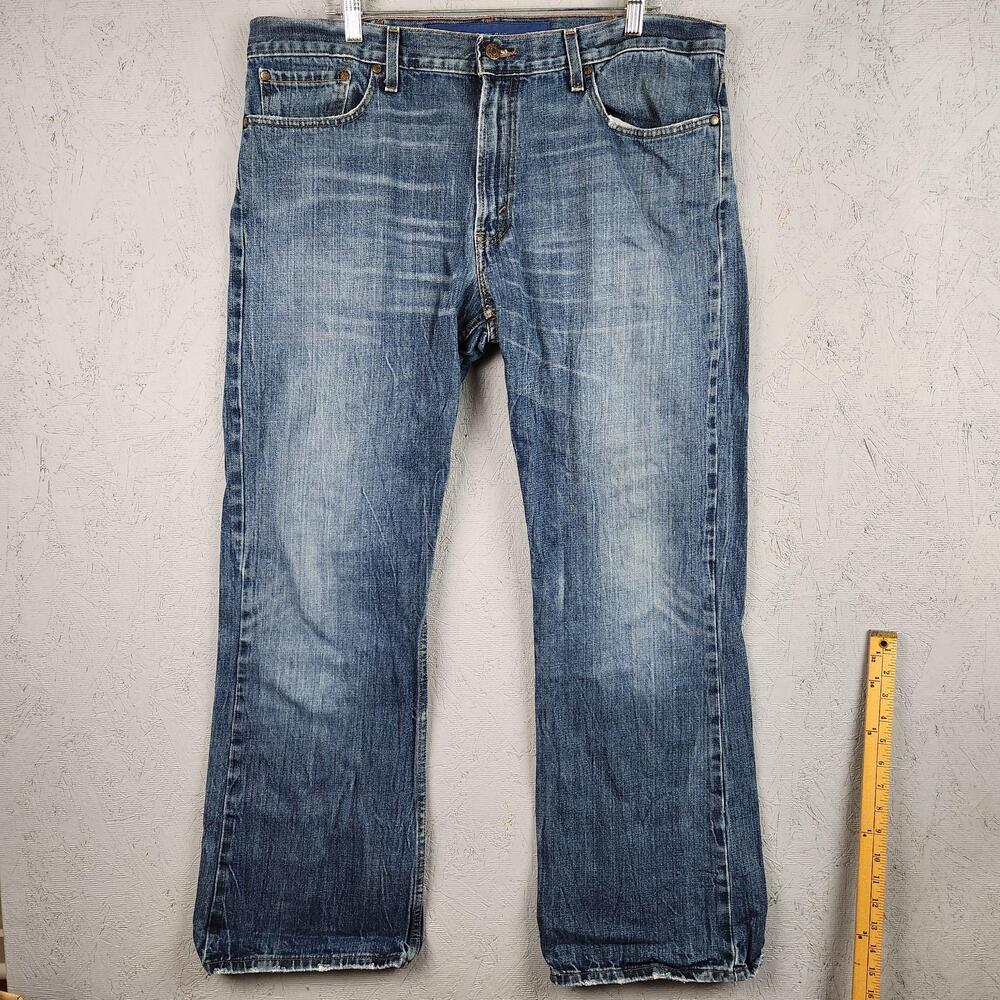 Vintage Levis 527 Jeans Mens 38x32 Blue Low Boot Cut Distressed Cowboy Western
